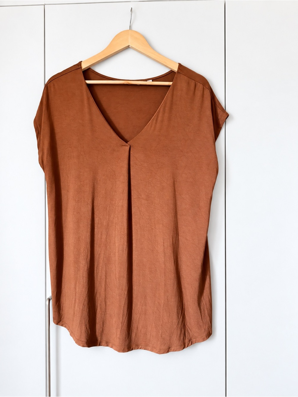 Reitmans Rust Brown V-Neck Tunic Top Size L